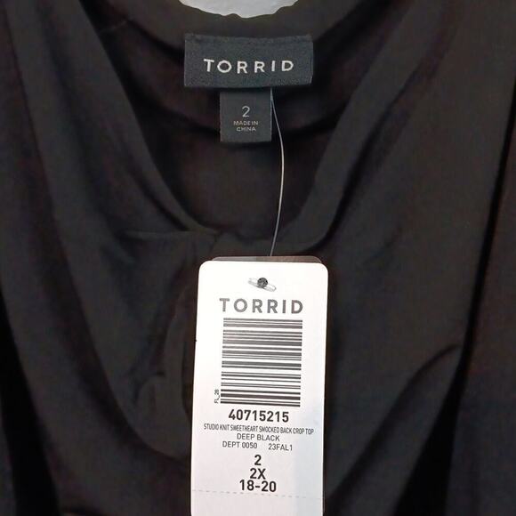 NWT Torrid Black Crop Top Size 2X - Picture 4 of 7